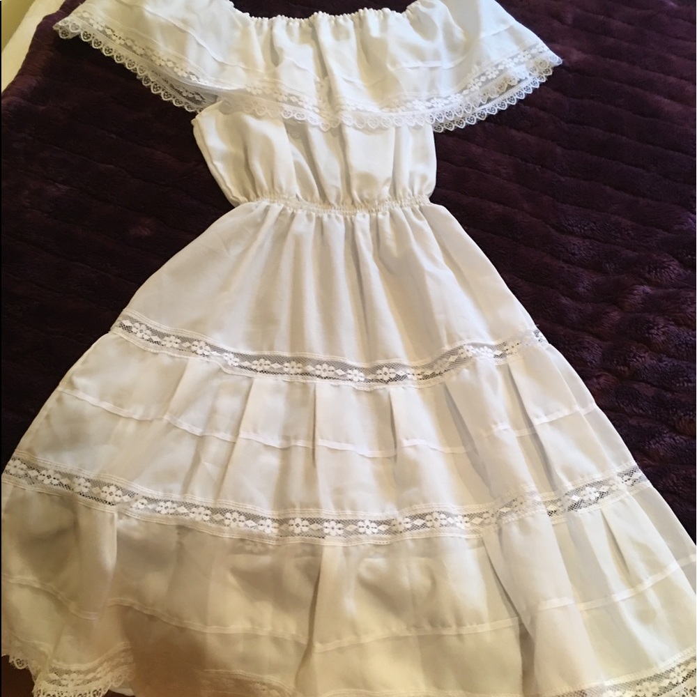 Authentic white lace Mexican dress